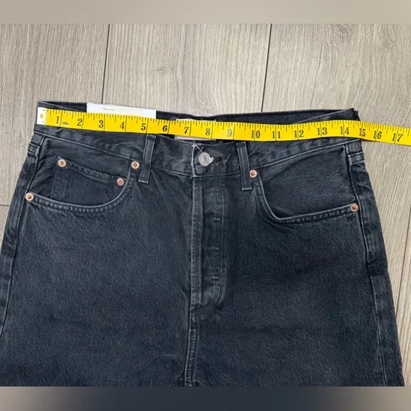 NWT AGOLDE FRAN JEAN LOW SLUNG EASY STRAIGHT in Black Tea Sz 26 - Picture 10 of 14